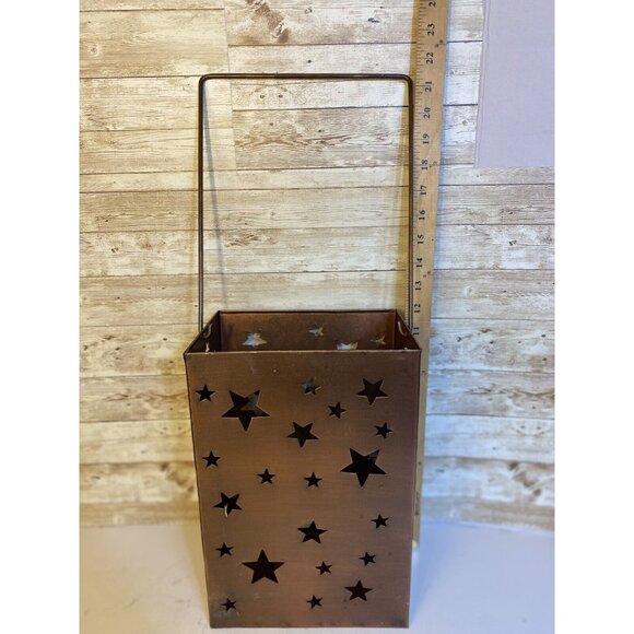 Rustic Stars Metal Lantern Luminary For 12” Tall Fits 3” Diameter Pillar Candle - Picture 12 of 14